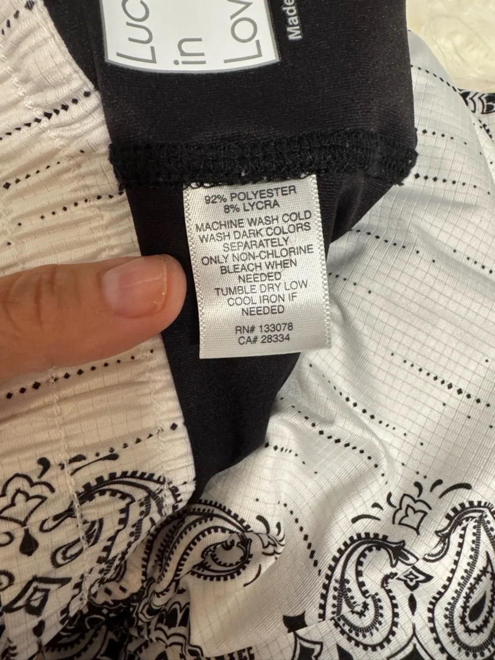 Lucky in Love Black and White Paisley Skirt with Ruffle Hem - Picture 4 of 4